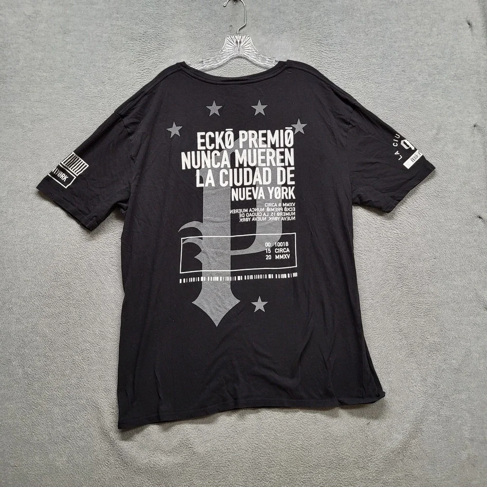 Ecko Men Shirt XXL Black Graphic Print Premio Nueva York Streetwear Logo